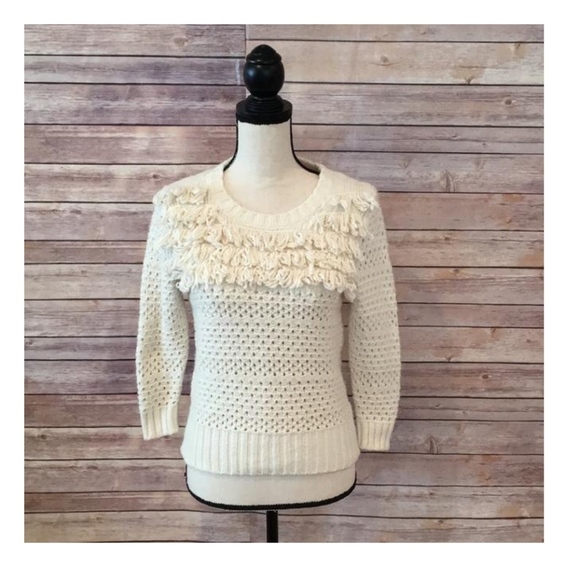 Far Away From Close Alabaster Tassel Sweater - Picture 3 of 5